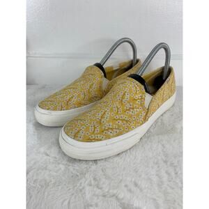 Keds Double Decker Women’s Slip-On Sneakers Yellow Floral Size 7.5